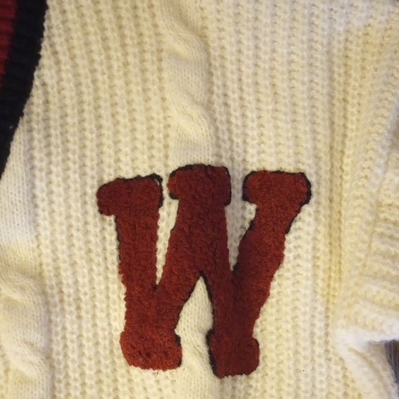 Cider White and Red Teddy Jacket - Picture 3 of 3